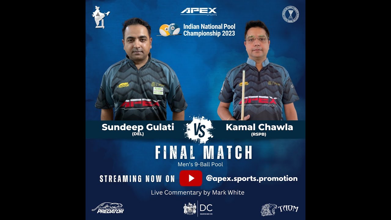 Sundeep Gulati vs Kamal Chawla Finals Men 9 Ball Indian National Pool Championship