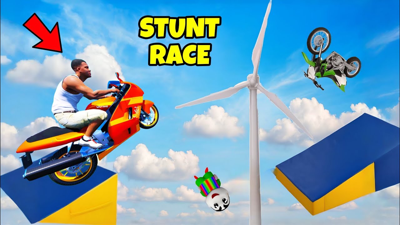 FRANKLIN, SHINCHAN AND PINCHAN PARTICIPATING IN A STUNT RACE IN GTA 5