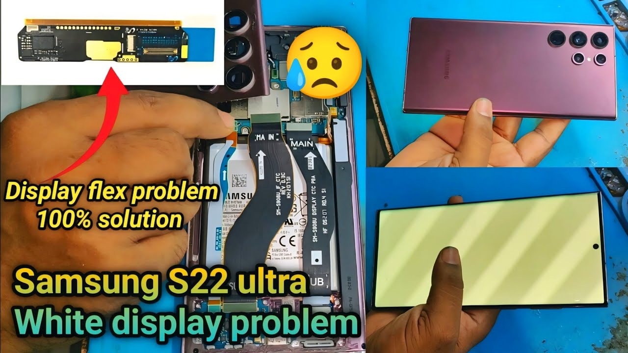 Samsung S22 ultra white Display problem / display flex problem/ how to repair s22 ultra display