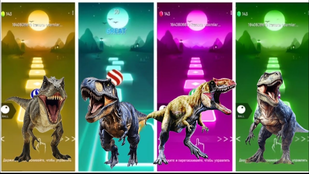 T-REX vs T-REX 🦖🔥 | Ultimate Tiles Hop Dinosaur