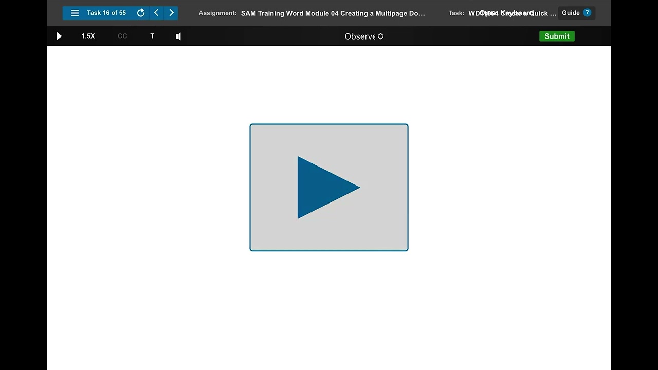 BTM452 SAM Training Word Module 04 Creating a Multipage Document PART 1