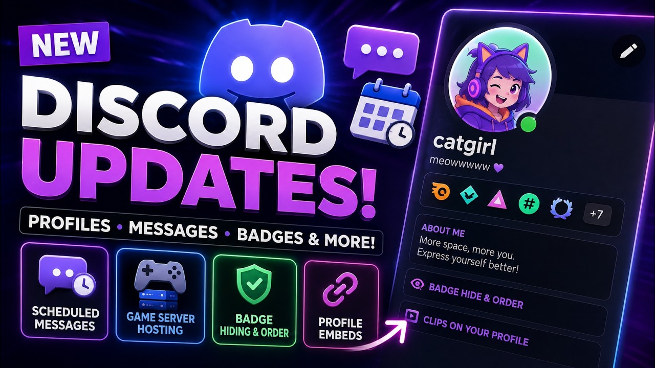 😱NEW DISCORD UPDATES!  BADGE HIDING, PROFILE CLIPS & MORE!