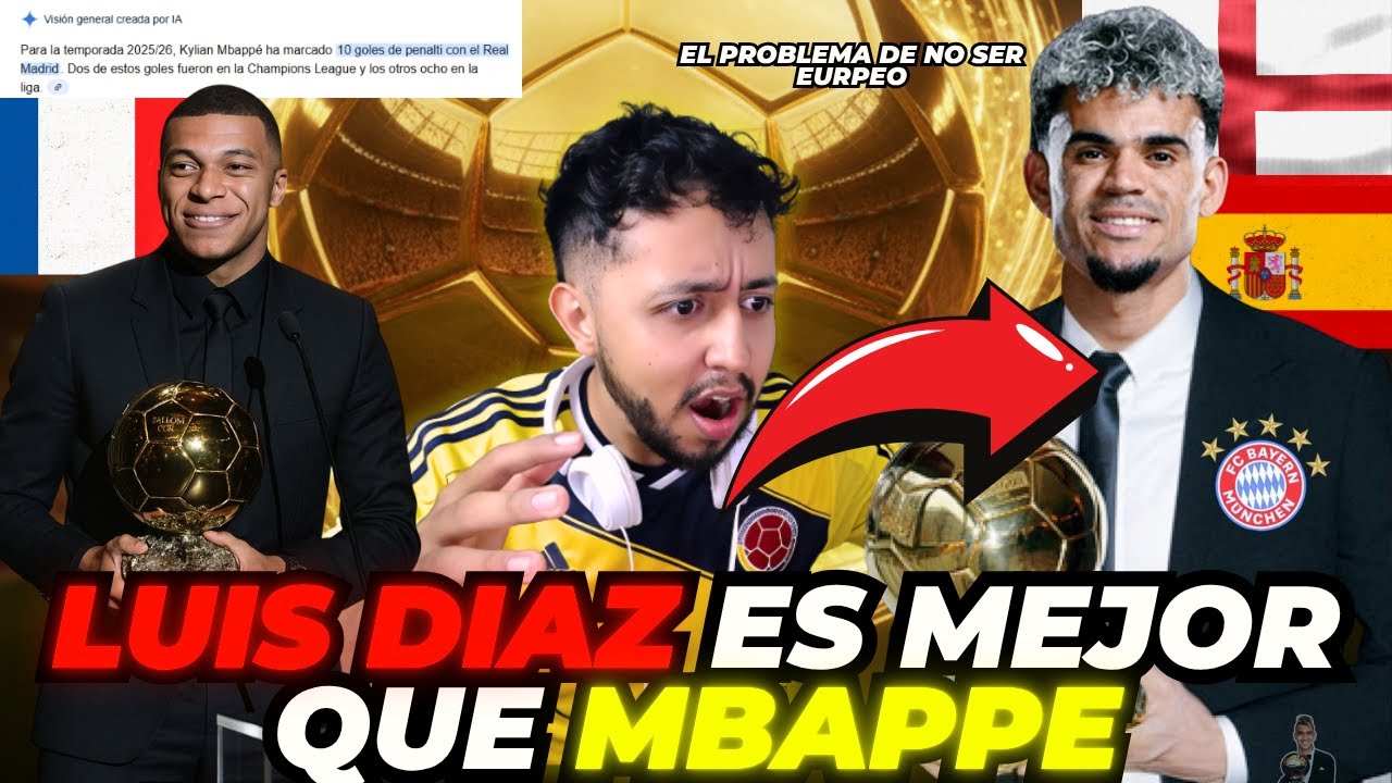 ✅ VA GANANDO BALON DE ORO🔥🇨🇴 LA MAGIA Y N&Uacute;MEROS DE LUIS D&Iacute;AZ VS MBAPPE