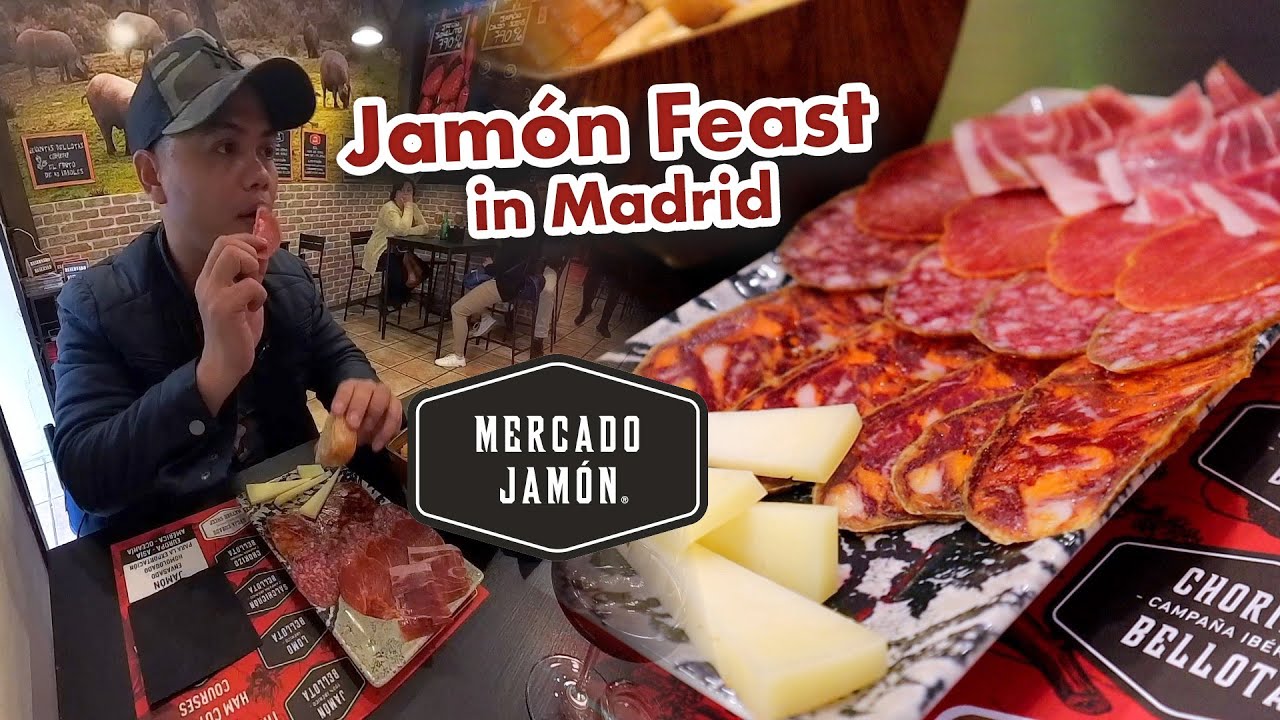 Going Jamón Crazy: Trying Every Type in One Sitting | Mercado Jamon Iberia Calle Mayor Madrid Spain