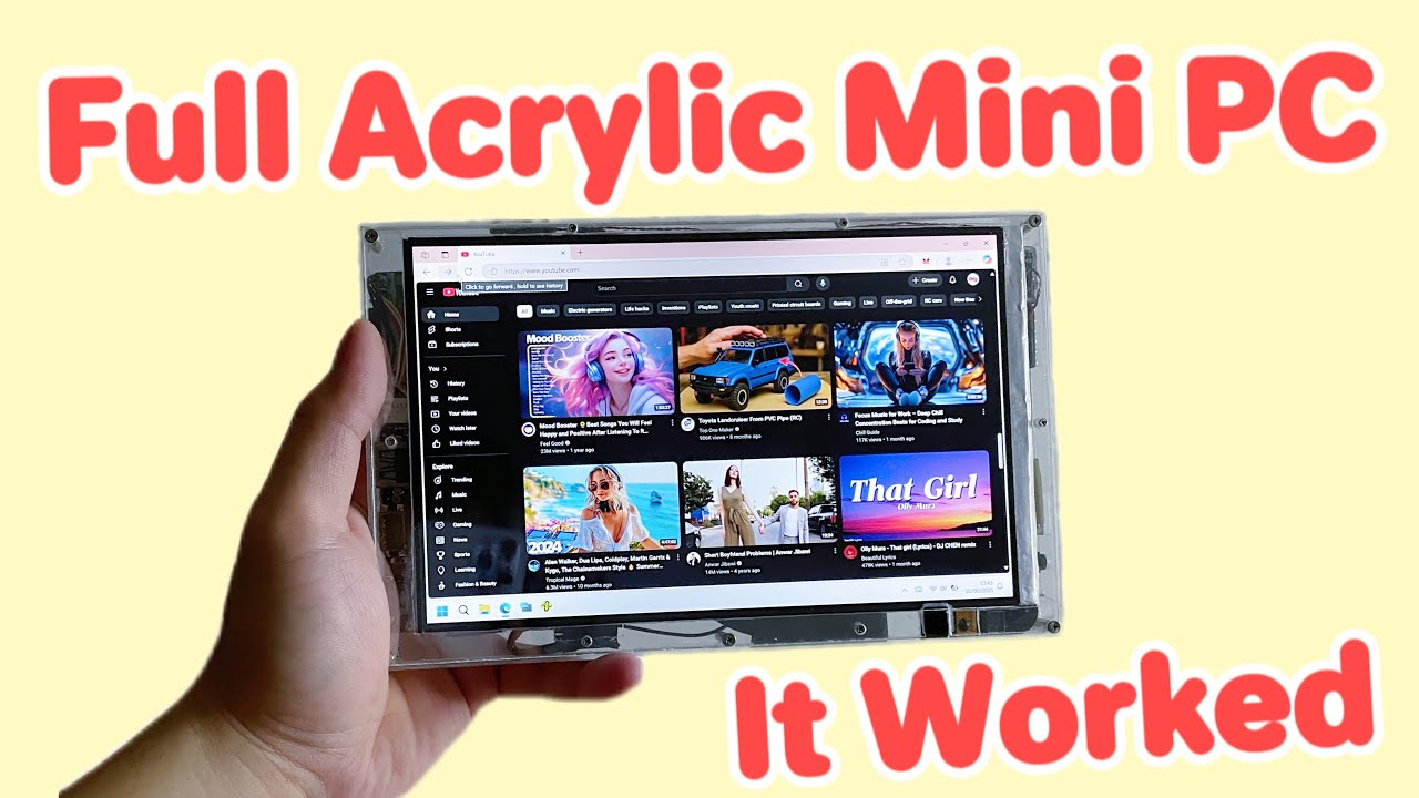 Build an Amazing Ultra Portable PC with a Full Acrylic Case from a Broken Mini Laptop