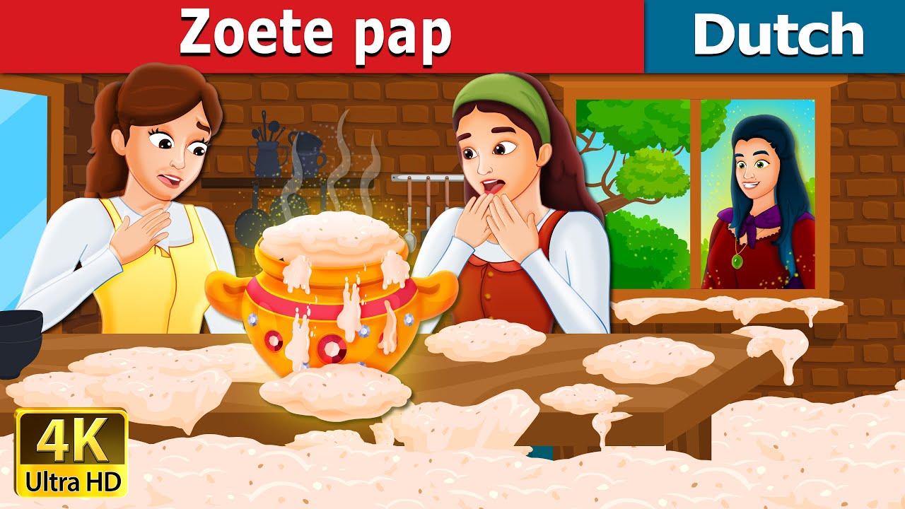 Zoete pap | Sweet Porridge in Dutch | Dutch Stories for Kids | Dutch Fairy Tales