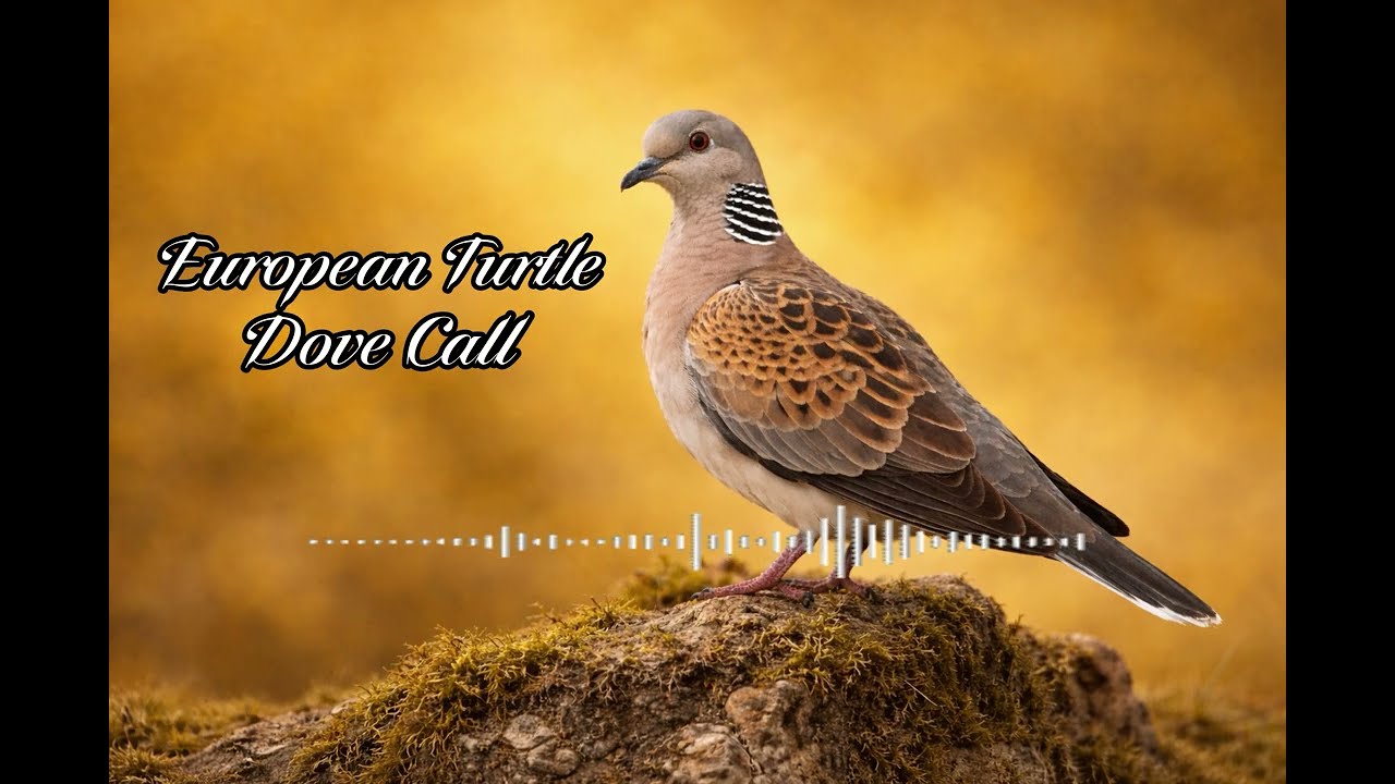 European turtle dove calling sound. High decibel.