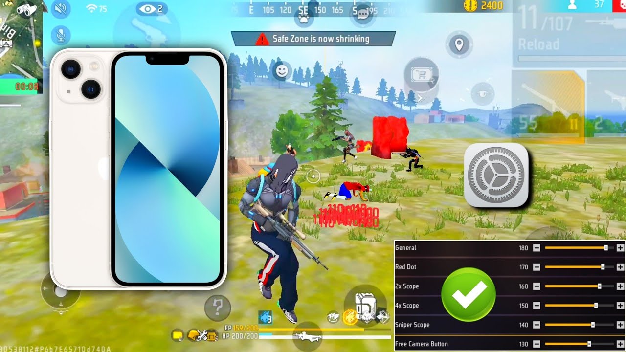 iPhone 13 free fire sensitivity setting ⚙️ iPhone 13 free fire gameplay 🔥⚙️