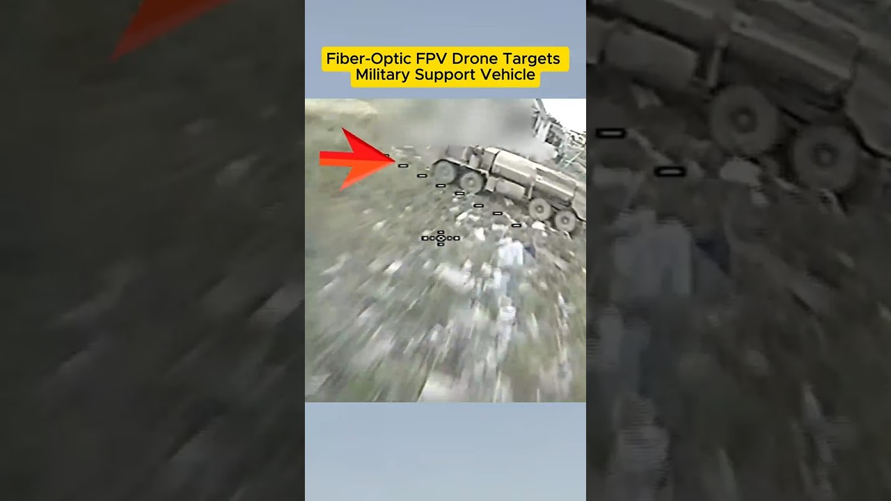 Fiber-Optic FPV Drone Targets Military Support Vehicle #Hezbollah #AbabilDrone #FPVDrone