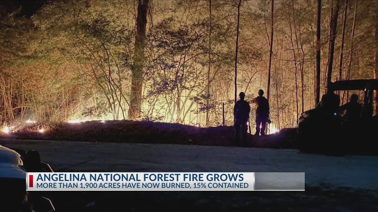 Wildfire at Angelina County’s Cypress Creek National Wildlife Refuge grows to 1,945 acres, 15% conta