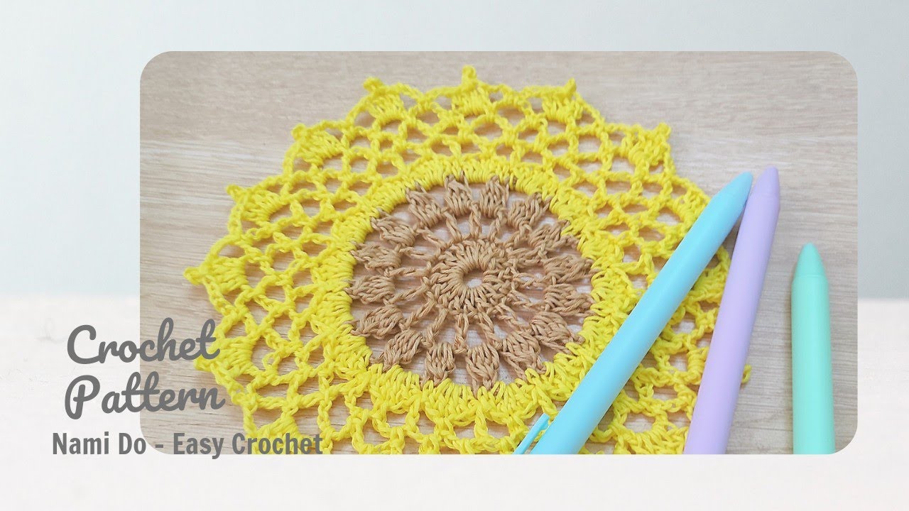 Easy Crochet Pattern #34 | Crochet Sun Flower Coaster I Nami Do Easy Crochet