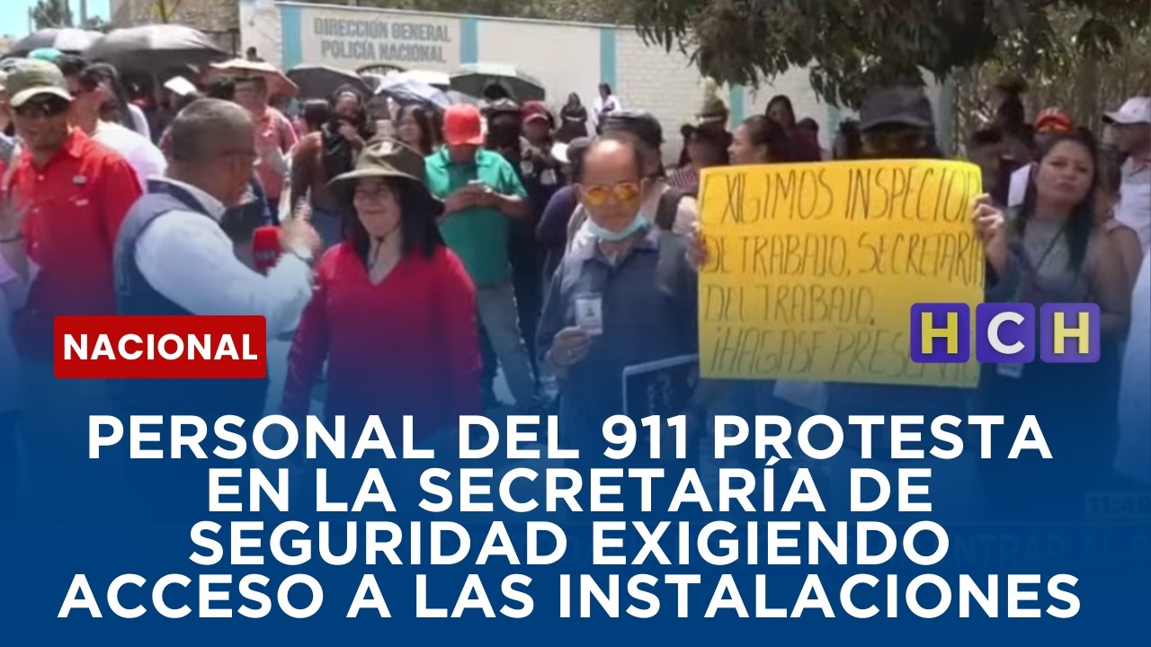 Personal del 911 protesta en la Secretaría de Seguridad exigiendo acceso a las instalaciones