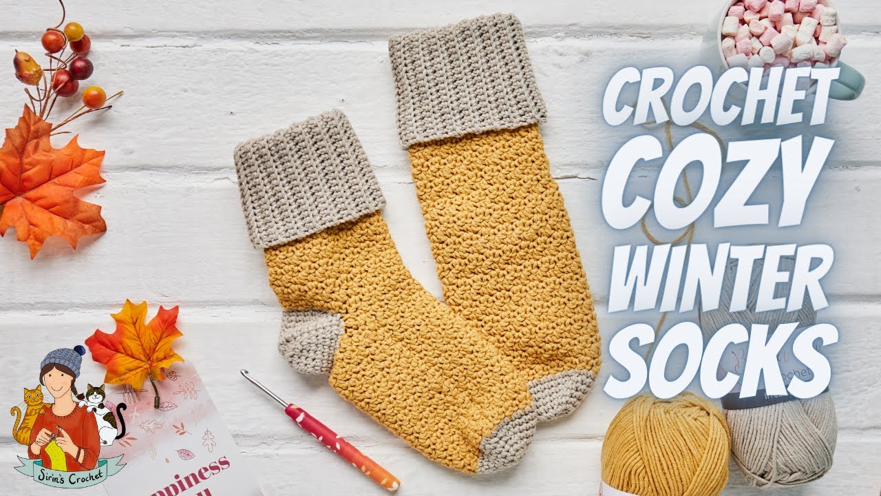 Crochet Cozy Winter Socks / Easy Free Pattern