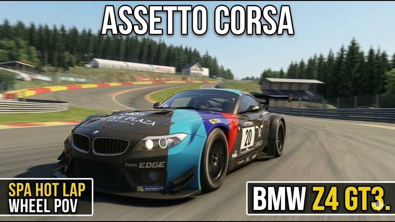 BMW Z4 GT3 Flat Out at Spa Hot Lap | Cockpit Wheel POV |Assetto Corsa
