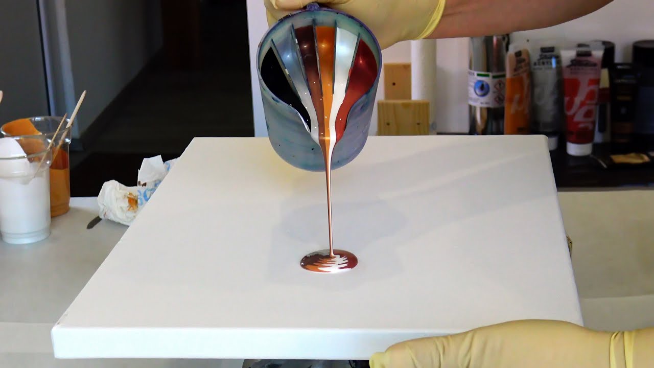 (944) Split cup Acrylic pour painting No.2 ~ Metallic Straight pour ~ Fluid art  ~ Tips & Tricks