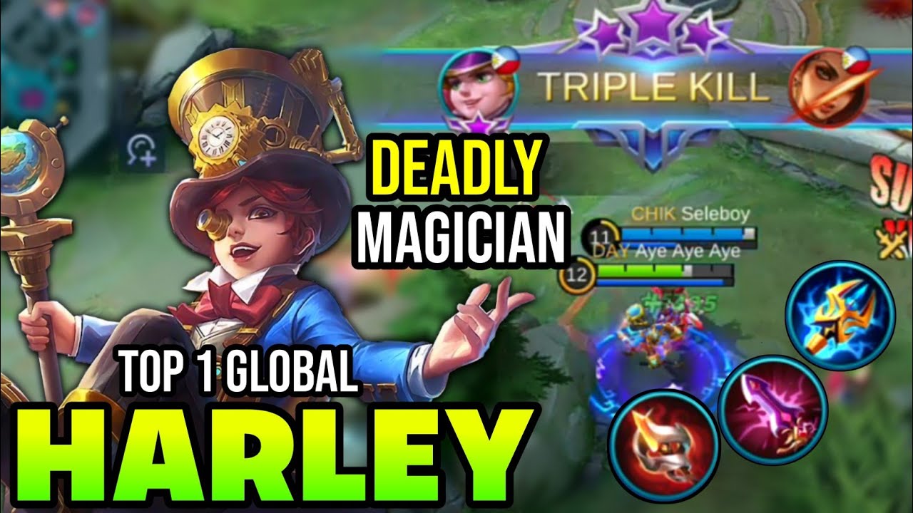 DEADLY MAGICIAN! HARLEY BEST BUILD 2021 | TOP 1 GLOBAL HARLEY GAMEPLAY | MOBILE LEGENDS