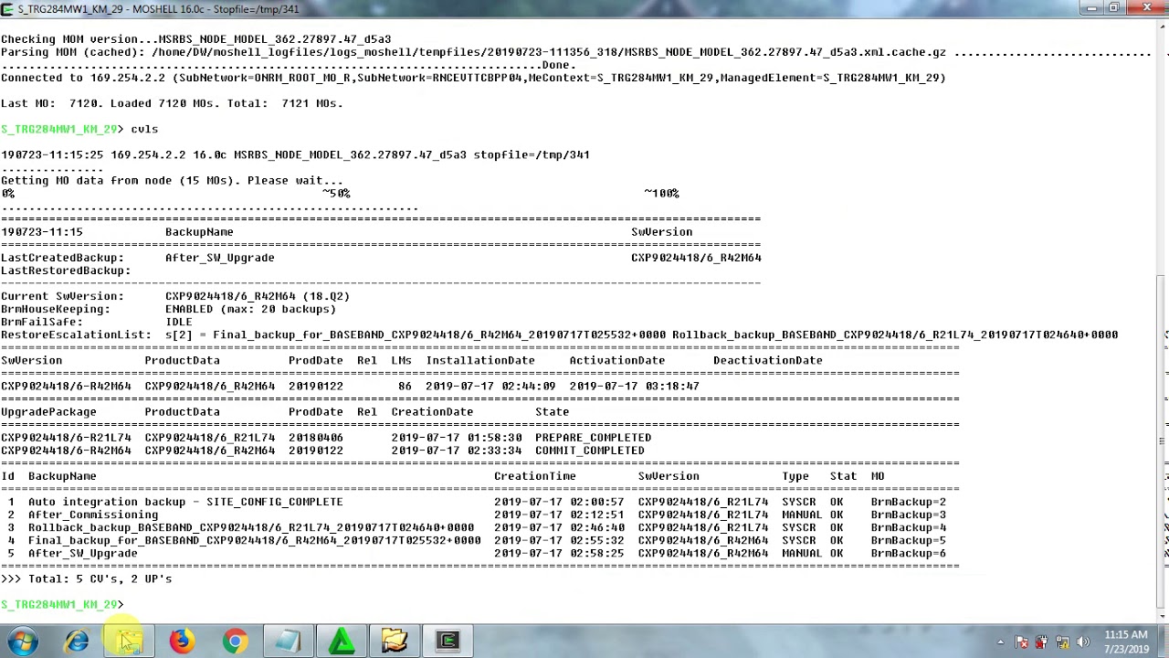TUTORIAL BACKUP CV BASEBAND ERICSSON