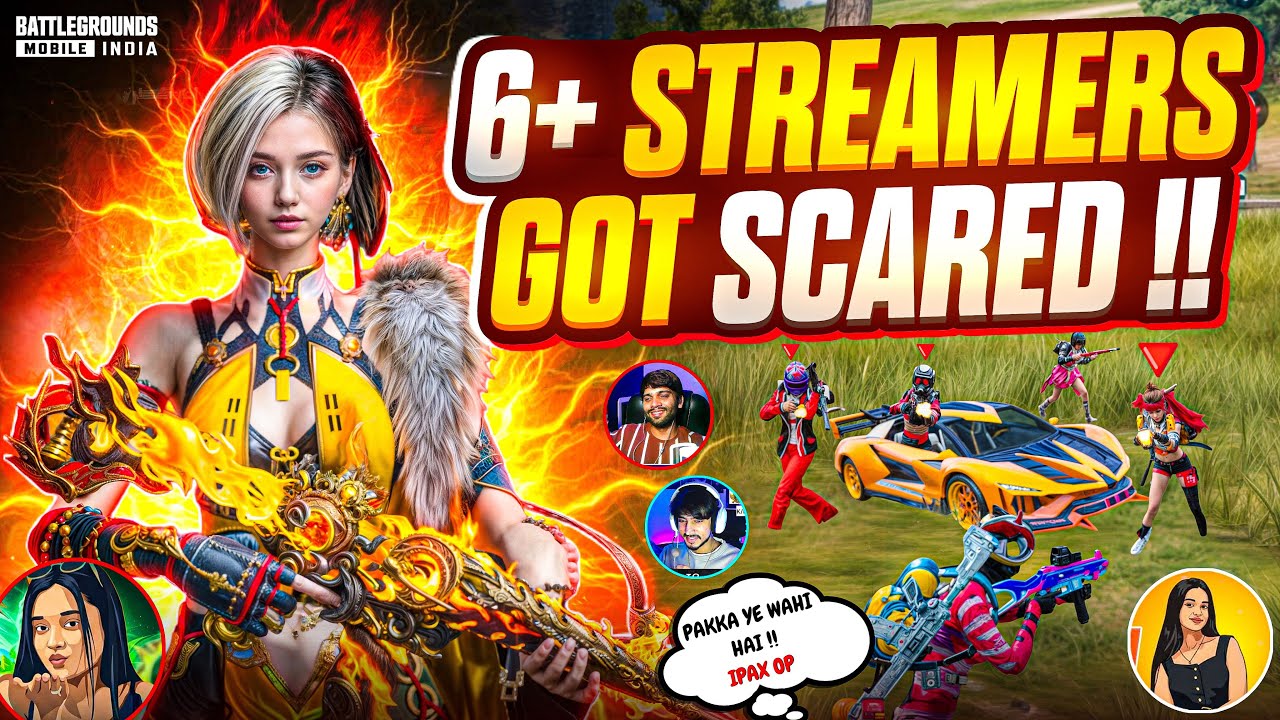Ipax OP vs 6+ CONQUEROR STREAMERS🔥Ipax Op vs Pro Youtubers [Got Scared‼️]1v4 Fastest Clutches | BGMI