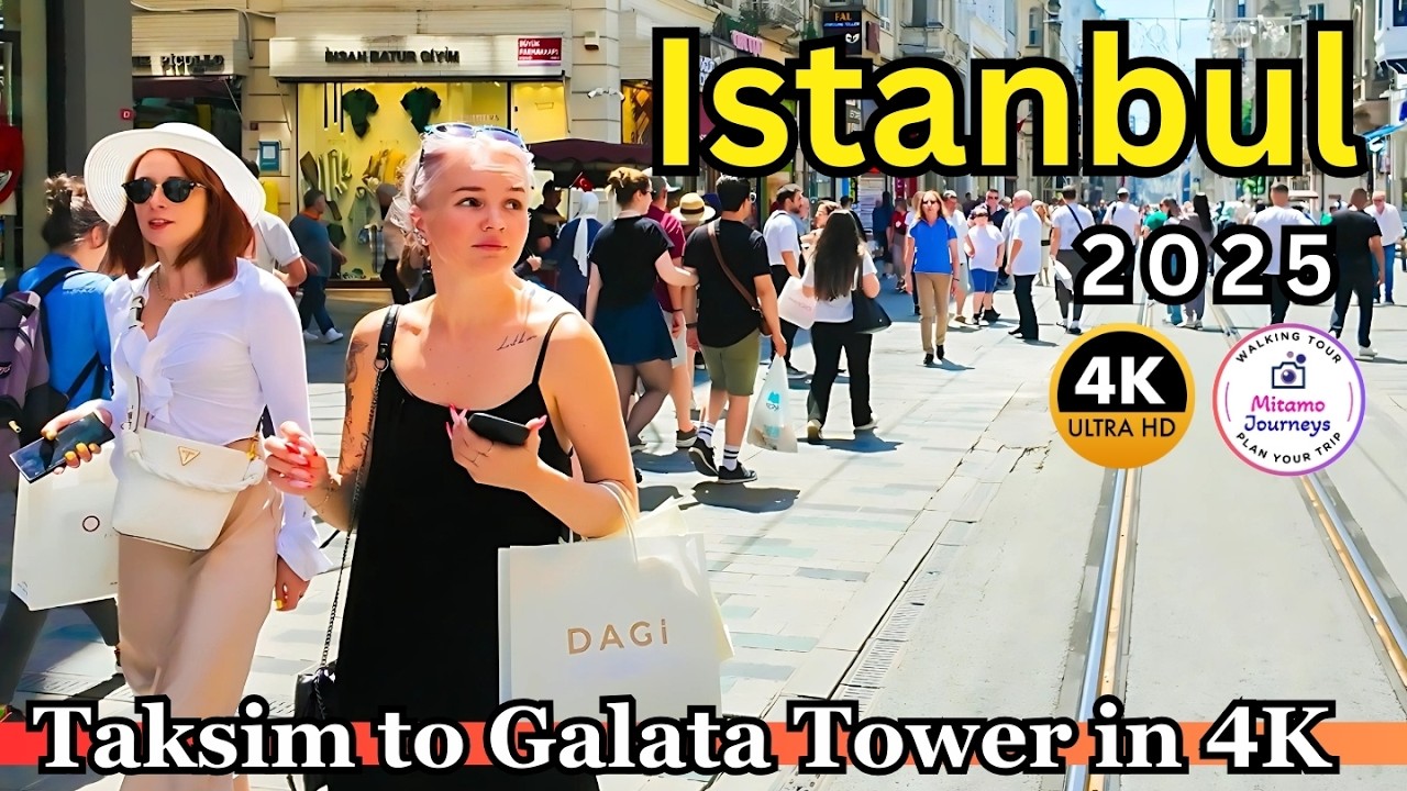 Istanbul Taksim Square to Galata Tower 4k Walking Tour | Istiklal Street Vibes, Inside Galata Tower