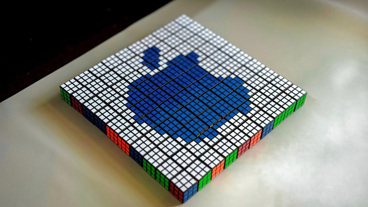 I Made Apple Logo with 100 Rubik&rsquo;s Cubes | Rubik&rsquo;s Cube Mosaic Art