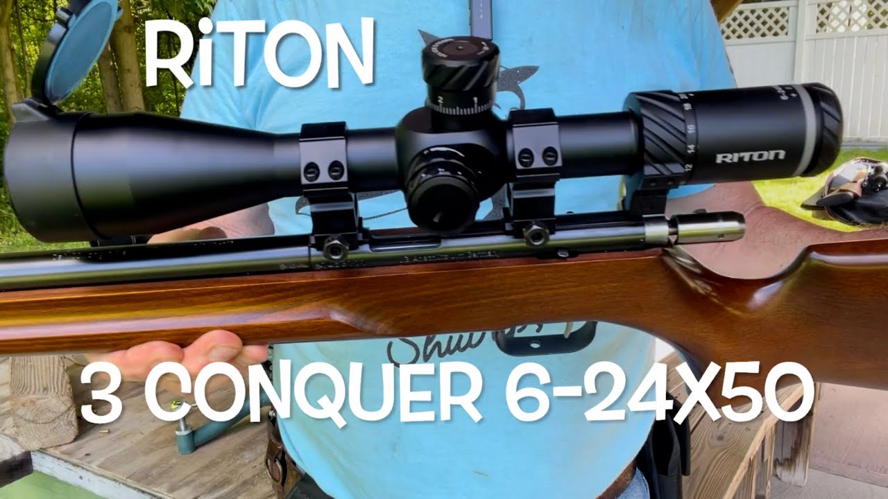 Riton 3 Conquer 6-24x50 FFP full review & plinking at 50 & 100 yds