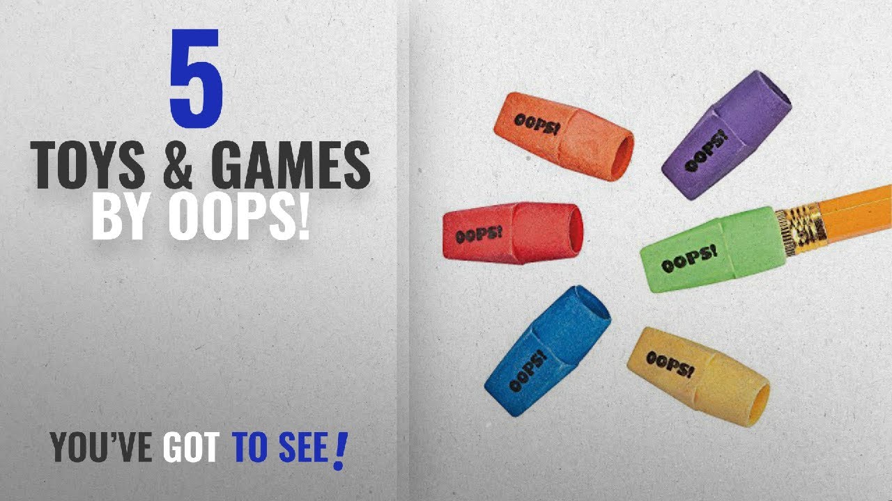 Top 10 Oops! Toys & Games [2018]: Oops! Pencil Top Erasers (6 dozen per unit) Rubber. 1