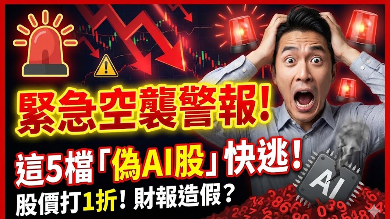 緊急空襲警報！手上有這5檔「偽AI股」快逃！財報全是假的？分析師警告：泡沫一破，股價直接打1折！#偽AI股 #AI概念股 #財報 #投資風險 #股票分析 #股票投資 #股票 #股市 #投資理財 #投資