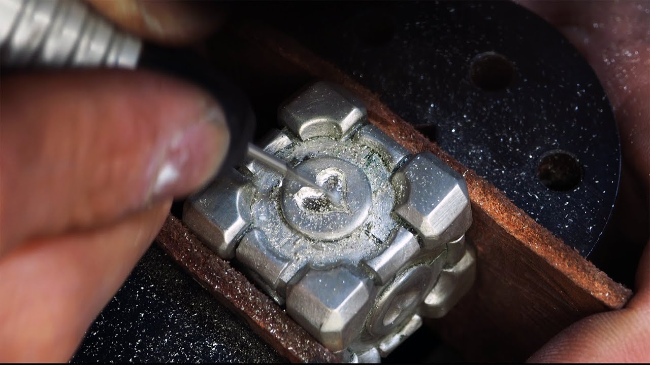 Making the Portal Companion Cube Out of Sterling Silver