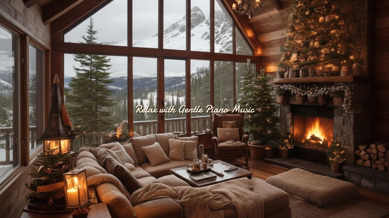 Cozy Piano Evenings | Warm Cabin Fireplace Piano for Relaxing Nights