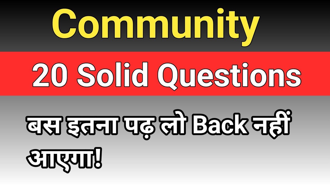 Community Pharmacy most important questions || community 20 solid Questions