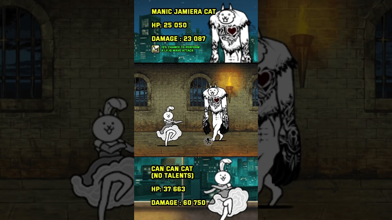 The Battle Cats : Can Can Cat vs Manic Jamiera Cat lv50 #shotrs #thebattlecats