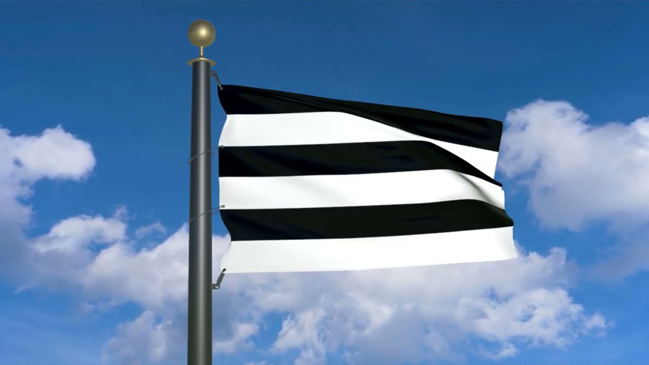 Heterosexual flag (black white stripes) (moving clouds)