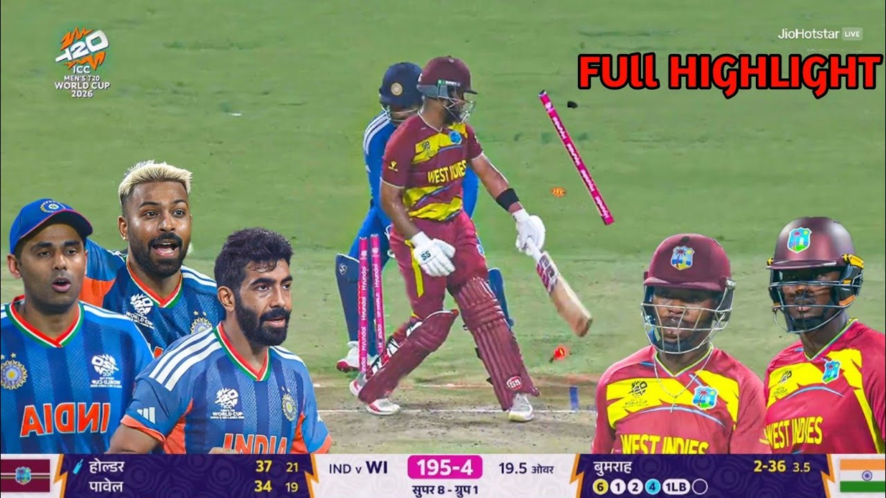 IND vs WI T20 Worldcup Super 8 2026 Full Highlights | India vs West Indies T20 WC Full Highlights