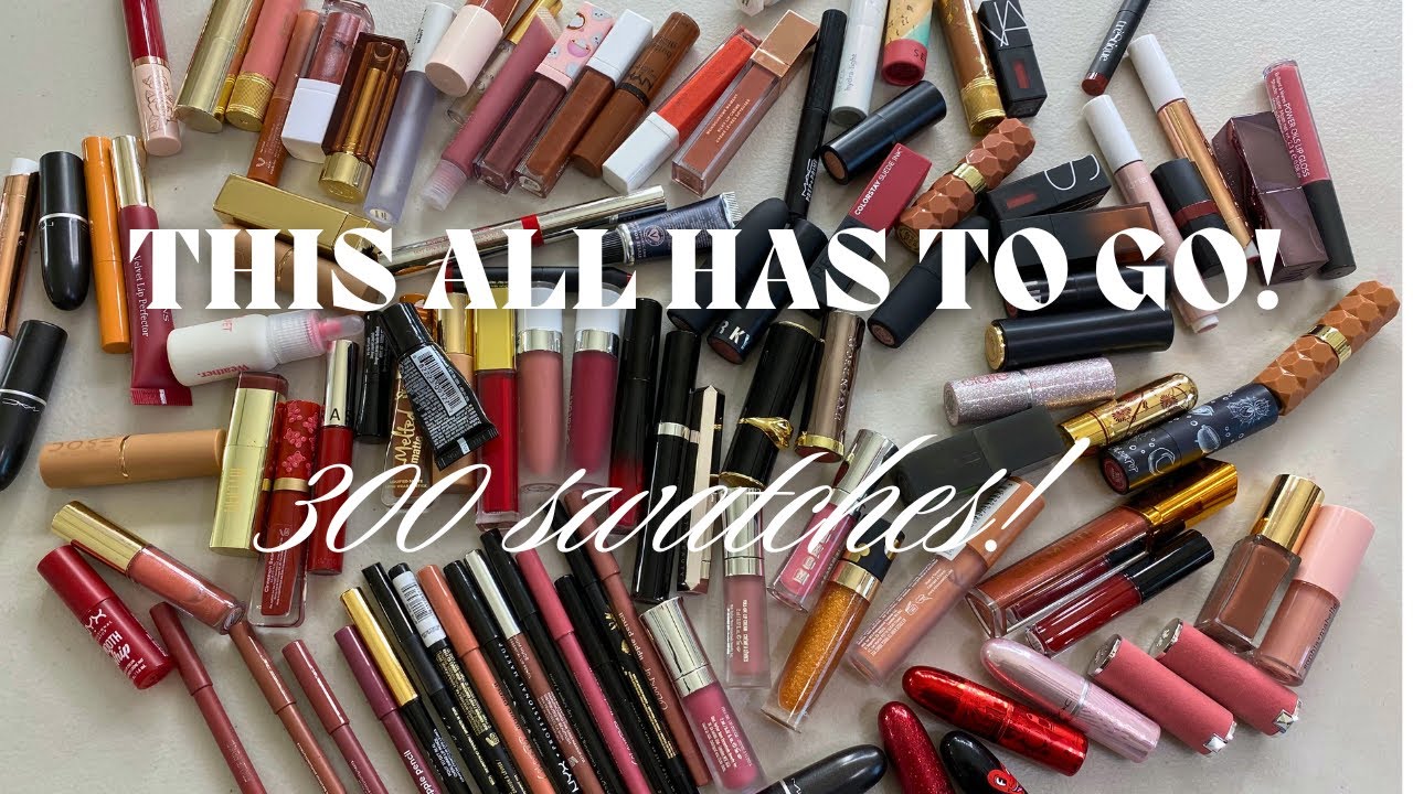 Makeup Collection 2024 Decluttering 50% of my LIPSTICKS | 300 Lippies swatched Liberating Satisfying