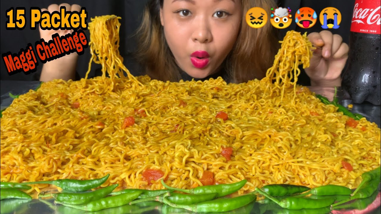 15 PACK MAGGI EATING CHALLENGE | MAGGI NOODLES EATING CHALLENGE | FOOD CHALLENGE | ASMR| MUKBANG