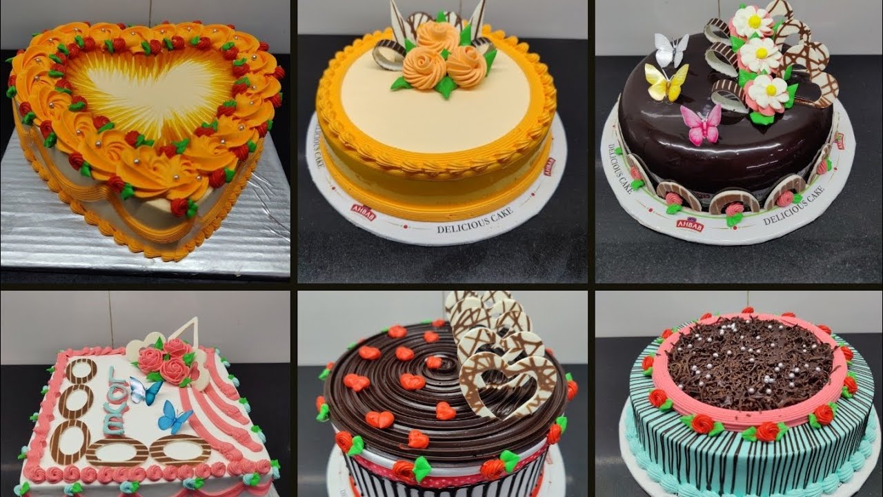 6+🌈happy birthday cake new design round cake design hard shave cake square cake#cake #
