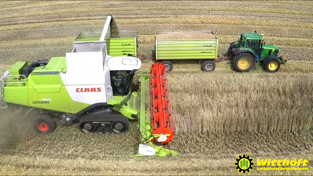 Lohnunternehmen Witthöft / Getreideernte und Stroh pressen 2015 mit Class Lexion 760, 650