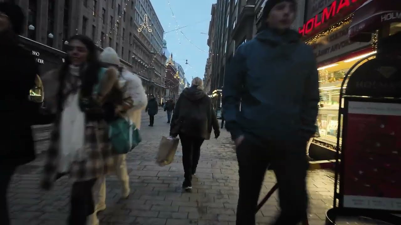 Snowy Helsinki Finland ❄️ Winter Walk | City Center 4K Freezing Weather
