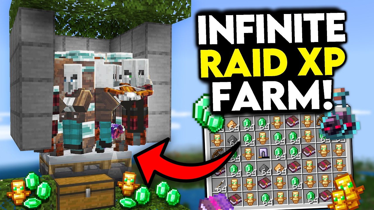 BEST INFINITE Raid XP Farm Minecraft Bedrock 1.21/26.2+!