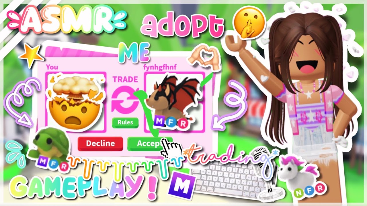 ASMR adopt me gameplay! - trading for preppy megas! (Successful?) 🐯༄