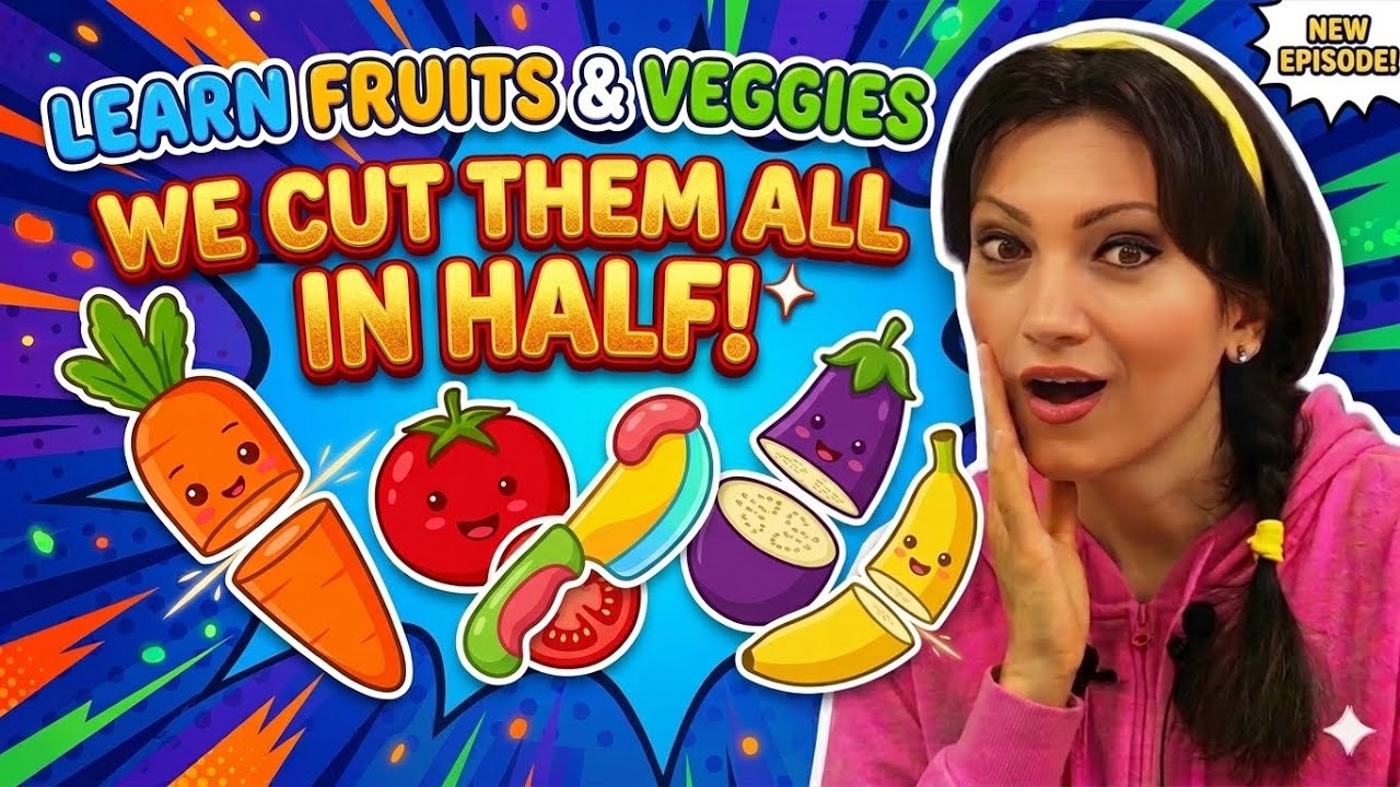 Learn Fruits and Vegetables for Toddlers 🍎 | Cutting Toy Food | Speech Practice for Kids