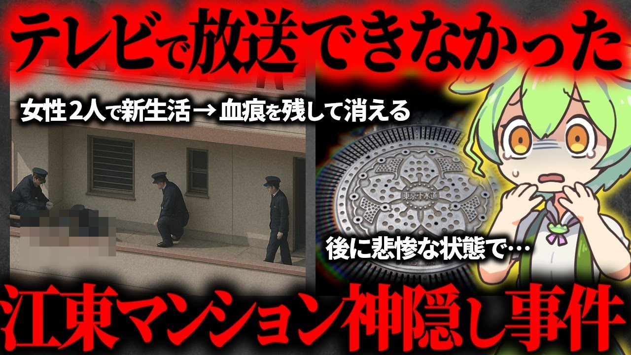 【完全犯罪】女性に飢えた異常者が起こした神隠し事件の一部始終にネット民が騒然…江東マンション神隠し事件【ずんだもん】