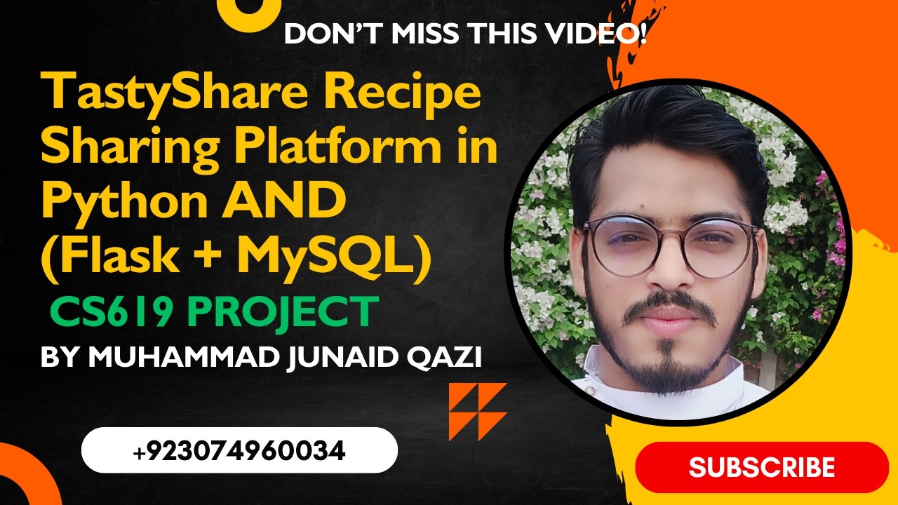 TastyShare Recipe Sharing Platform in Python (Flask + MySQL) | Complete FYP | by M Junaid Qazi