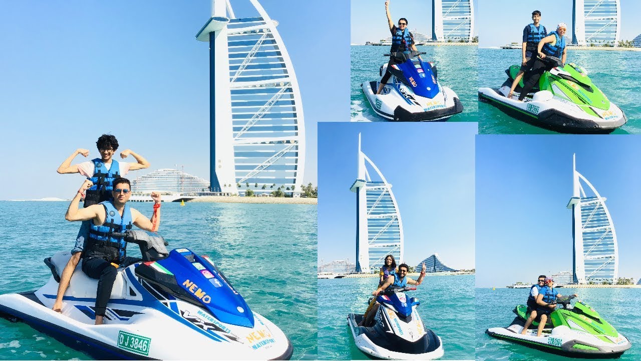 4K: Jet Ski Dubai Burj Al Arab, #Nemo WaterSports at Jumeirah Beach Travel Vlog