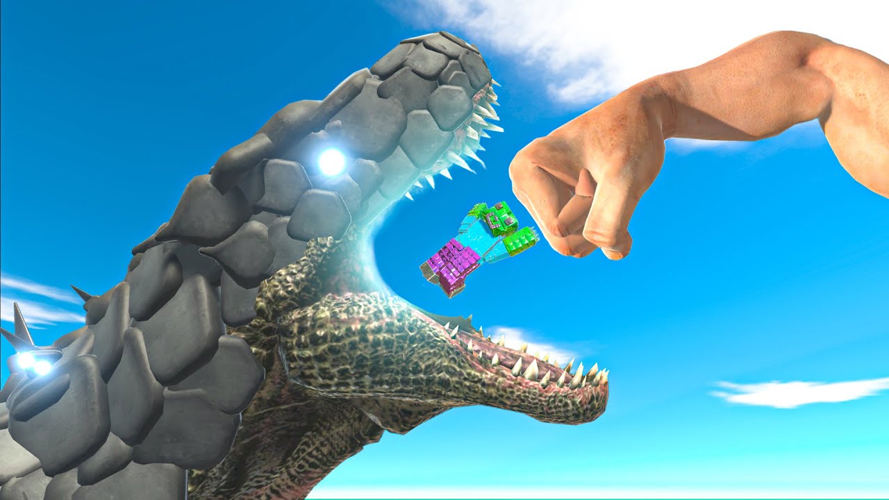 Epic Punch Helps Godzilla - Animal Revolt Battle Simulator