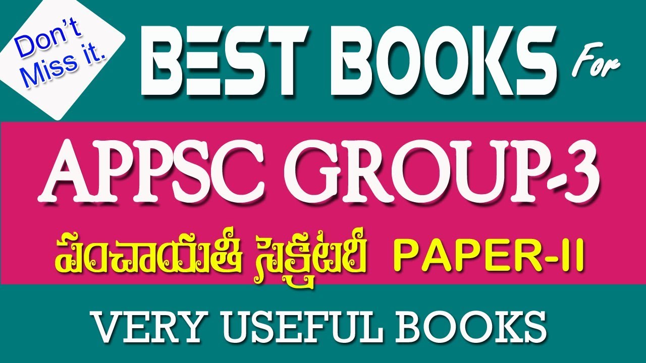 BEST BOOKS FOR APPSC GROUP-3 | RECOMMENDED BOOKS FOR PANCHAYT SECRETARY