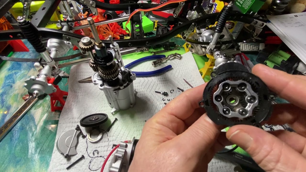 HG p407 Transmission Tear down TAMIYA bruiser clone three speed transmission