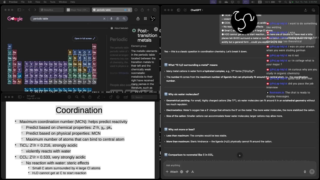 [Day 265] Inorganic Chemistry Study Session | 1 Viewer = Undertale