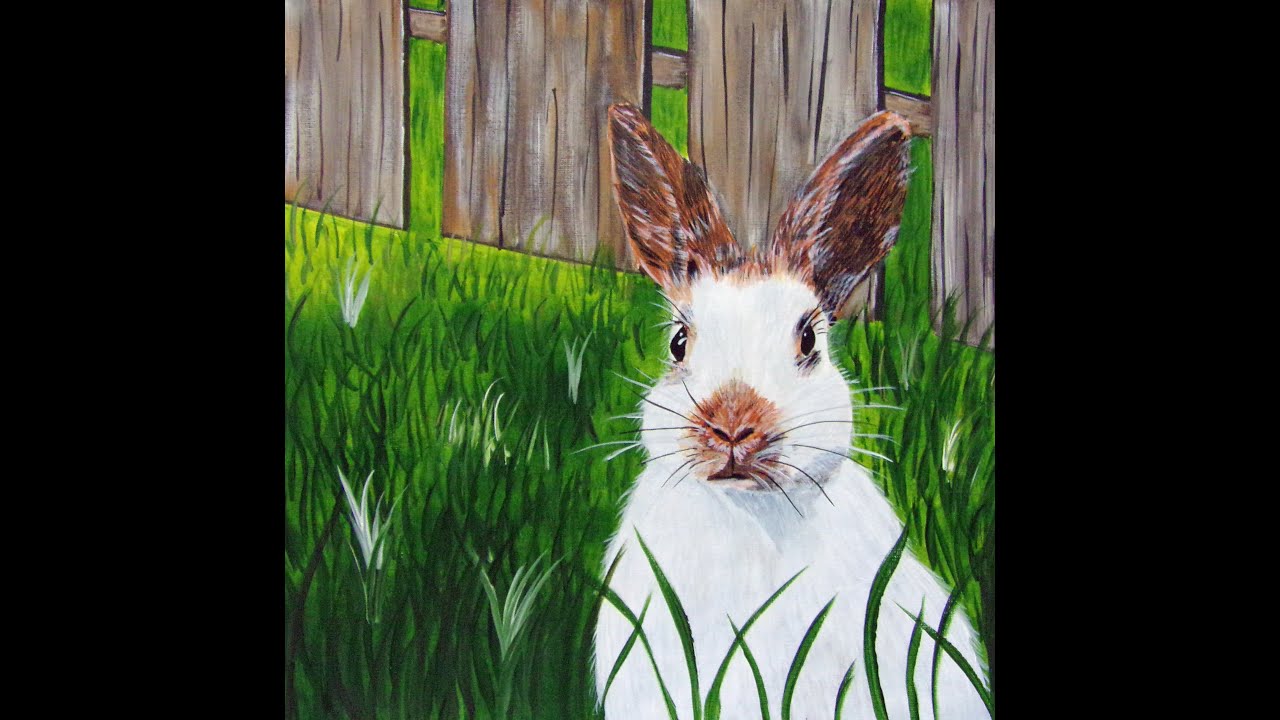 How to Paint a Cute Bunny Rabbit with Acrylic paints Easter  Bunny