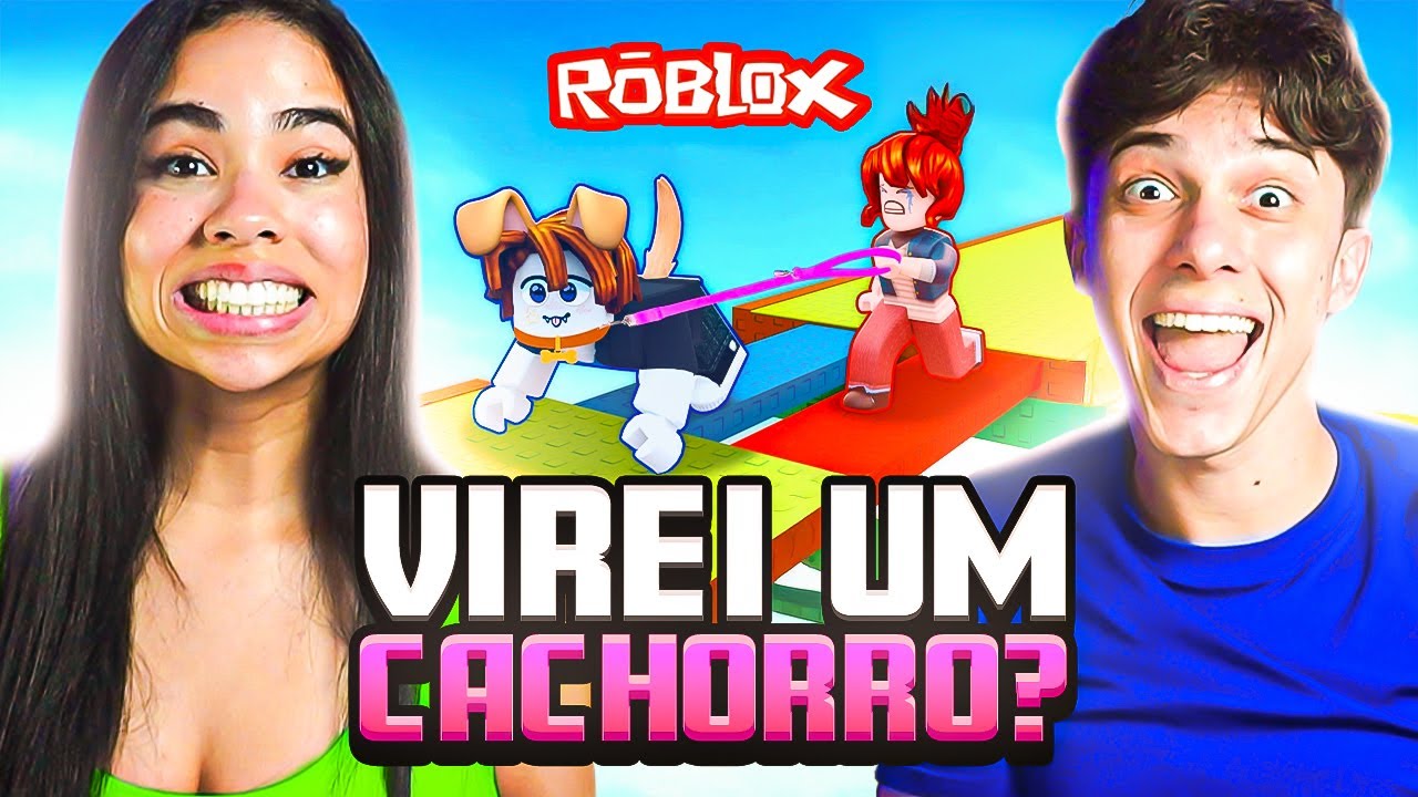 ELA ME DESAFIOU NO PARKOUR DE CACHORRO DO ROBLOX